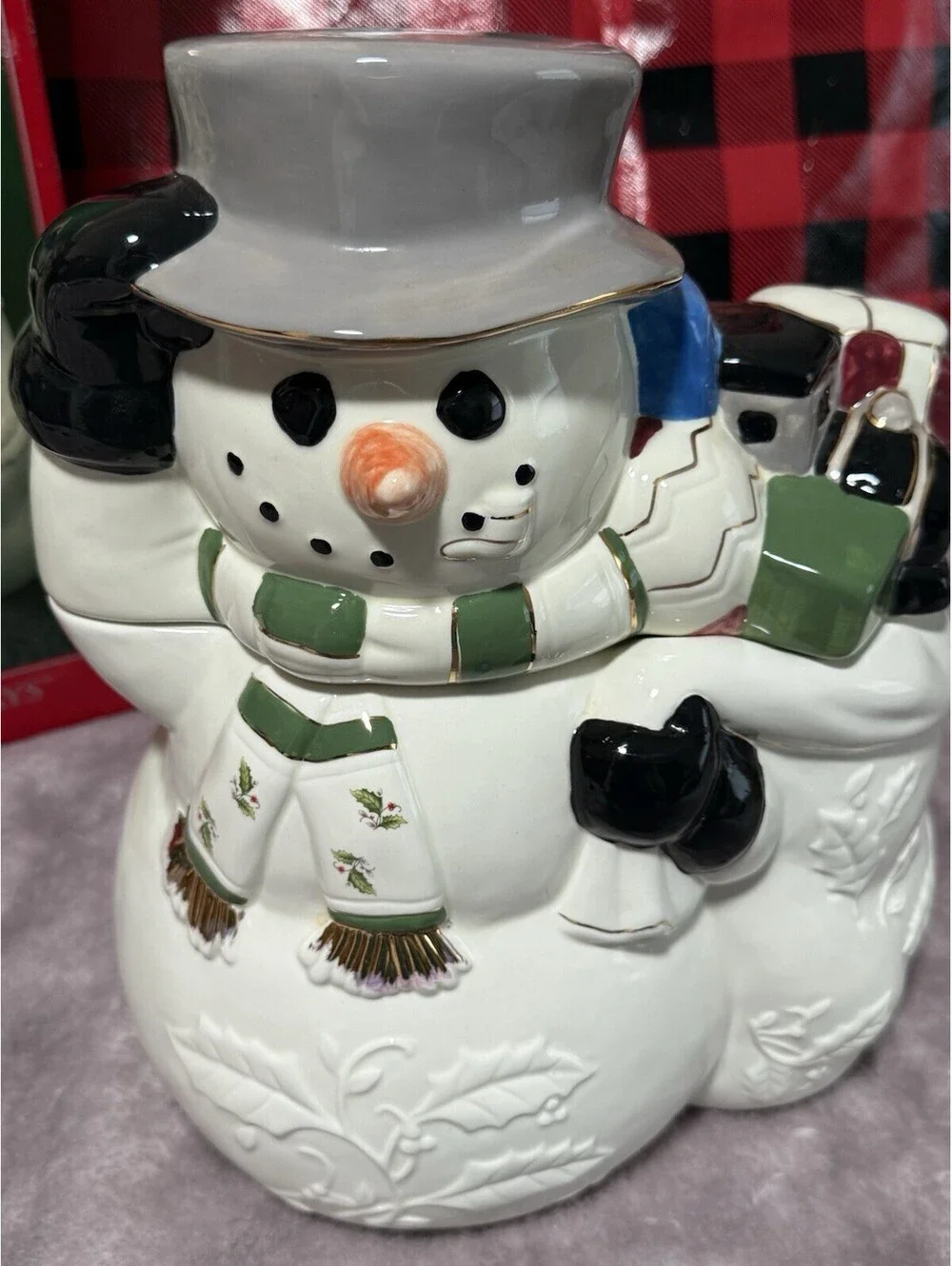 🎅🏻 Christmas Home For The Happy Holidays Snowman Cookie Jar